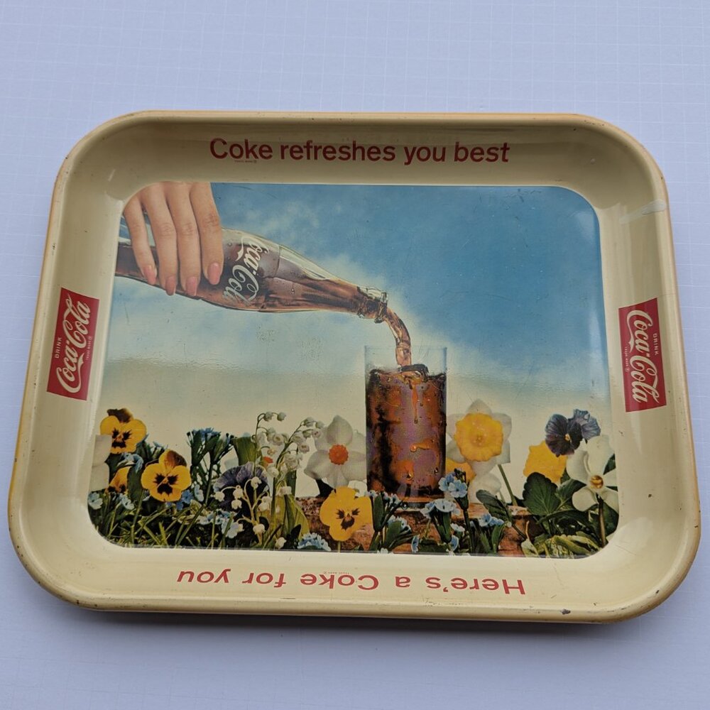 Vintage Coca Cola 1961 "Pansy Garden" Tray - Picture 11 of 16